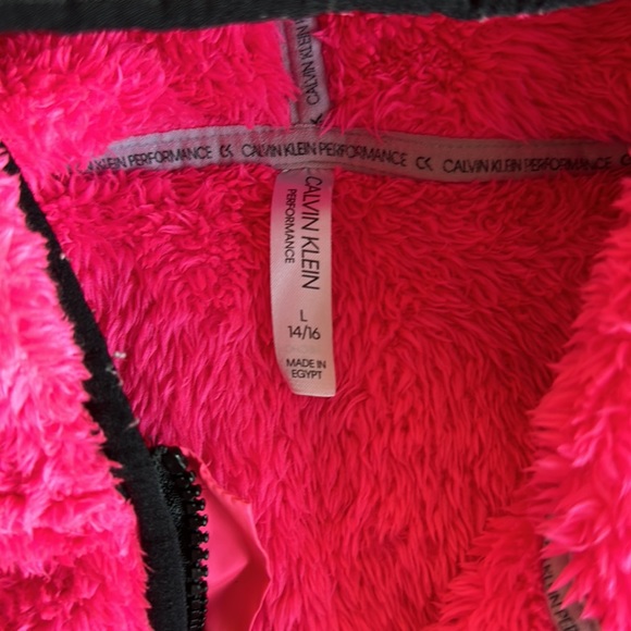 Hot Pink Calvin Klein Fluffy Hoody - Picture 2 of 3